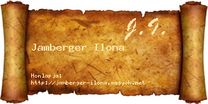 Jamberger Ilona névjegykártya